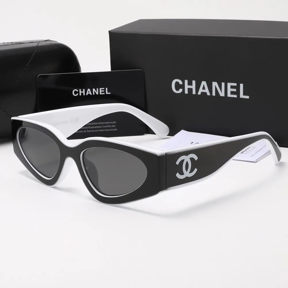 [Ships within 24 hours] "Chanel-style" Cat-eye Sunglasses – Panda Black & White Design (Model 6056) – Premium Fashionable UV-Protective Shades