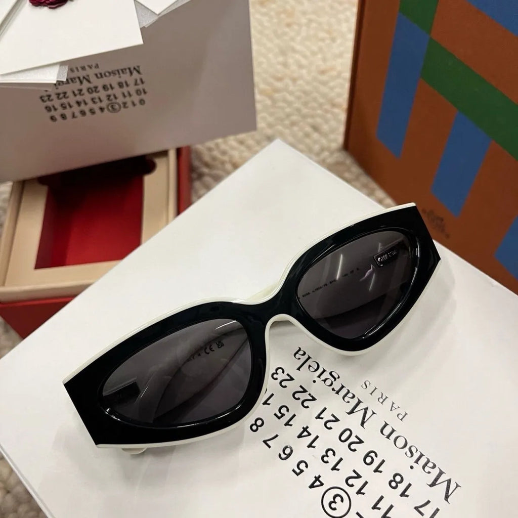 [Ships within 24 hours] "Chanel-style" Cat-eye Sunglasses – Panda Black & White Design (Model 6056) – Premium Fashionable UV-Protective Shades